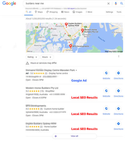 Local SEO Services - Google search listing